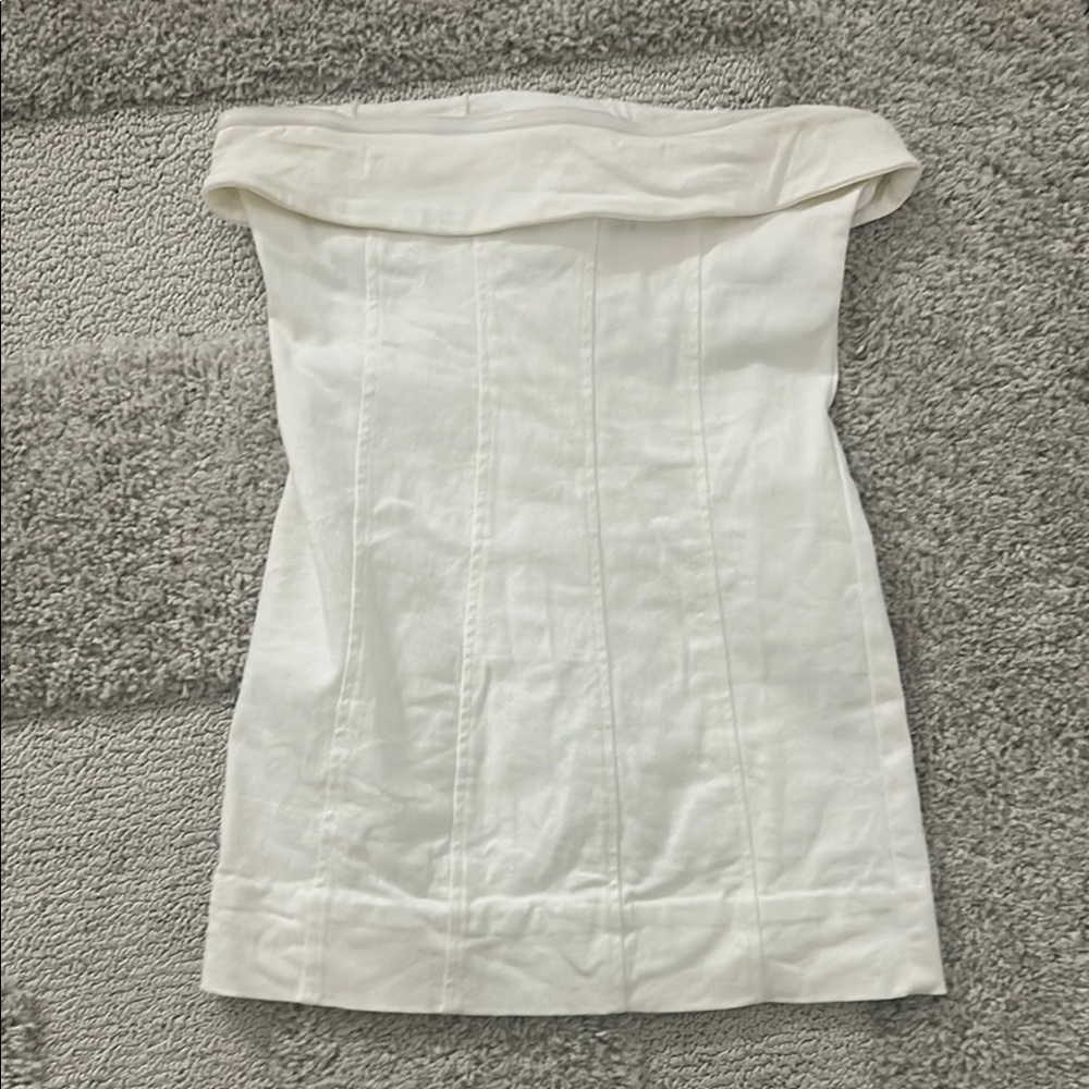 White Strapless Jean Dress